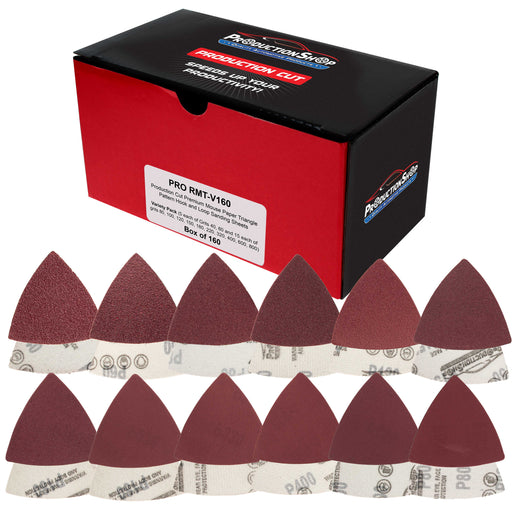 Premium Triangle Mouse Detail Sander Sandpaper Sheets, 160 Disc Variety Pack, Grits 40, 60, 80, 100, 120, 150, 180, 220, 320, 400, 600, 800 - Hook & Loop - Woodworking Furniture Tools