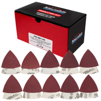 Premium Triangle Mouse Detail Sander Sandpaper Sheets, 50 Disc Variety Pack, Grits 40, 80, 100, 120, 180, 220, 320, 400, 600, 800 - Hook & Loop Disc Pads