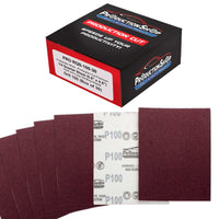 Premium Red 100 Grit 1/4 Sheet Size Red Sanding Sheets, Box of 30 - Hook & Loop Backing Sandpaper, Coarse-Cut Abrasive - Fits Palm Sanders, Hand Sanding Blocks
