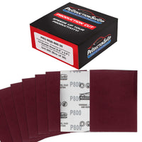 Premium Red 800 Grit 1/4 Sheet Size Red Sanding Sheets, Box of 30 - Hook & Loop Backing Sandpaper, Fine-Cut Abrasive - Fits Palm Sanders, Hand Sanding Blocks