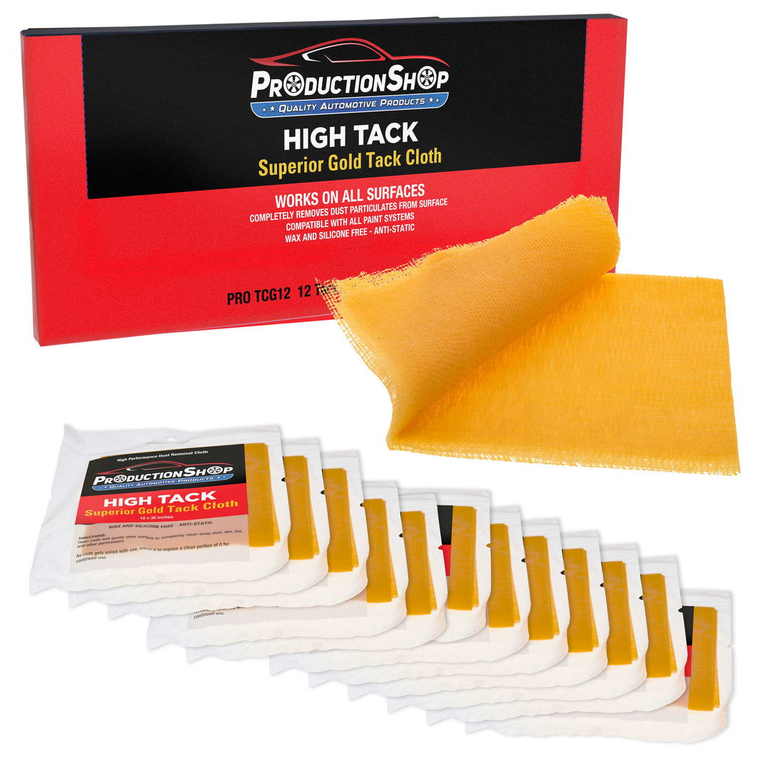Superior Gold Tack Cloth 12-Pack - Tack Cloths, Dust/Stain Rags, Automotive & Woodworking, Tacky Towel, Stain Pads for Staining Wood