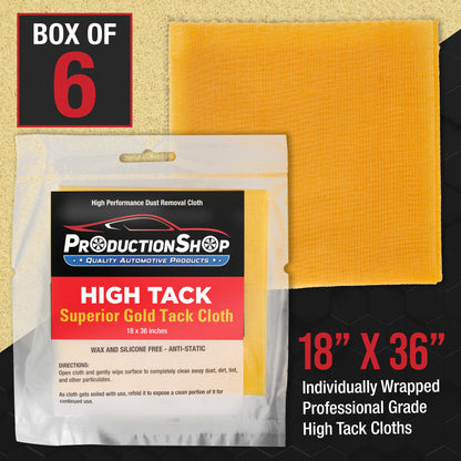 Superior Gold Tack Cloth 6-Pack - Tack Cloths, Dust/Stain Rags, Automotive & Woodworking, Tacky Towel, Stain Pads for Staining Wood