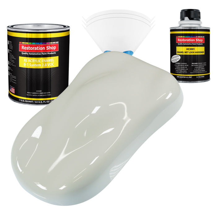 Arctic White Acrylic Enamel Auto Paint - Complete Quart Paint Kit - Professional Single Stage Automotive Car Truck Coating, 8:1 Mix Ratio 2.8 VOC