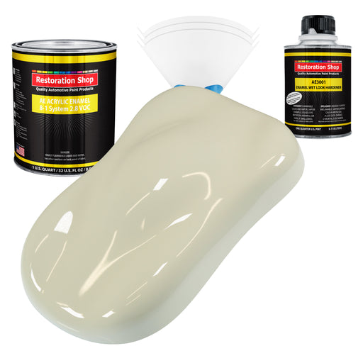 Grand Prix White Acrylic Enamel Auto Paint - Complete Quart Paint Kit - Professional Single Stage Automotive Car Truck Coating, 8:1 Mix Ratio 2.8 VOC