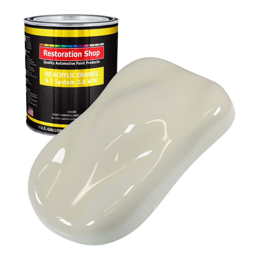 Spinnaker White Acrylic Enamel Auto Paint - Gallon Paint Color Only - Professional Single Stage Gloss Automotive Car Truck Equipment Coating, 2.8 VOC