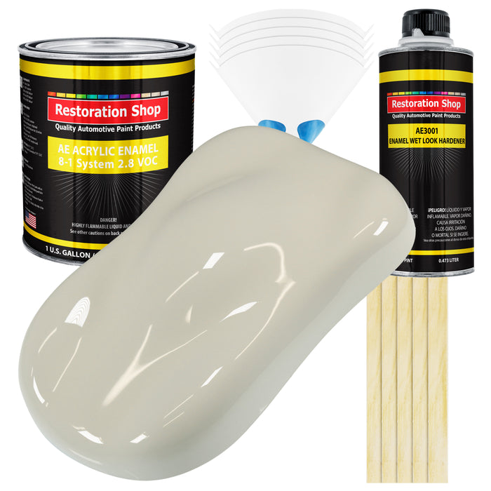 Spinnaker White Acrylic Enamel Auto Paint - Complete Gallon Paint Kit - Professional Single Stage Automotive Car Truck Coating, 8:1 Mix Ratio 2.8 VOC