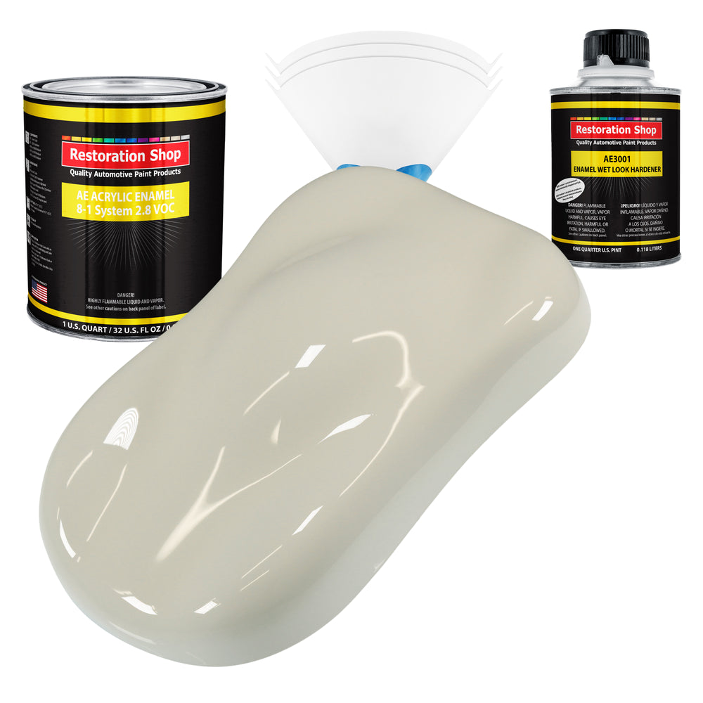 Spinnaker White Acrylic Enamel Auto Paint - Complete Quart Paint Kit - Professional Single Stage Automotive Car Truck Coating, 8:1 Mix Ratio 2.8 VOC