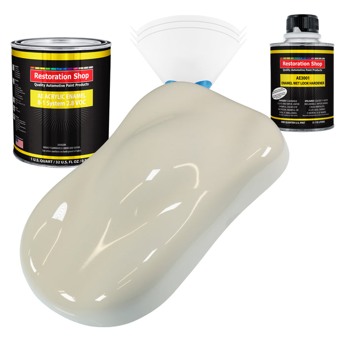 Performance Bright White Acrylic Enamel Auto Paint - Complete Quart Paint Kit - Pro Single Stage Automotive Car Truck Coating, 8:1 Mix Ratio 2.8 VOC