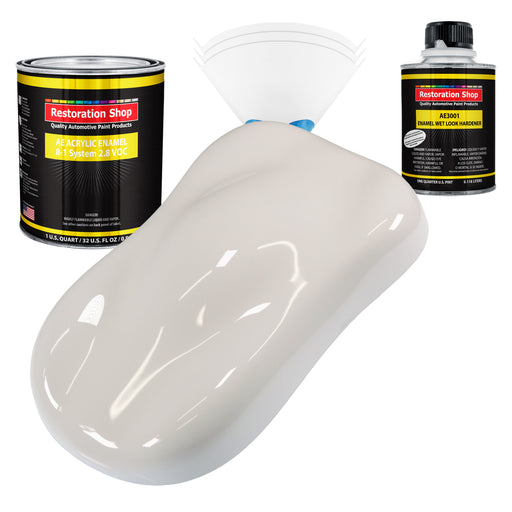 Oxford White Acrylic Enamel Auto Paint - Complete Quart Paint Kit - Professional Single Stage Automotive Car Truck Coating, 8:1 Mix Ratio 2.8 VOC