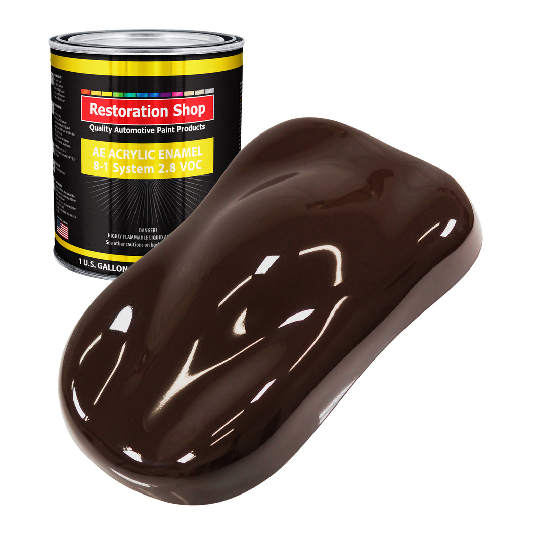 Dark Brown Acrylic Enamel Auto Paint - Gallon Paint Color Only - Professional Single Stage High Gloss Automotive Car Truck Equipment Coating, 2.8 VOC