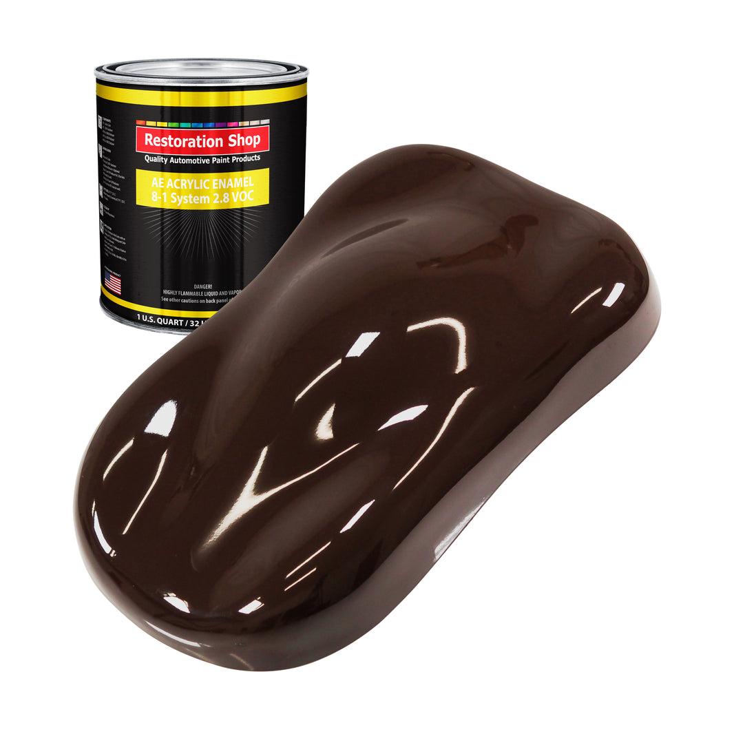 Dark Brown Acrylic Enamel Auto Paint - Quart Paint Color Only - Professional Single Stage High Gloss Automotive Car Truck Equipment Coating, 2.8 VOC