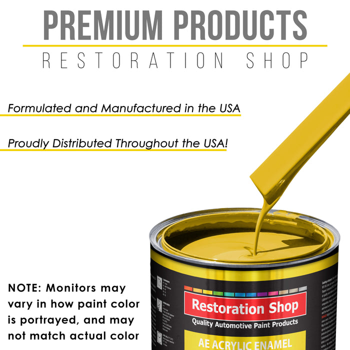 Daytona Yellow Acrylic Enamel Auto Paint - Complete Gallon Paint Kit - Professional Single Stage Automotive Car Truck Coating, 8:1 Mix Ratio 2.8 VOC