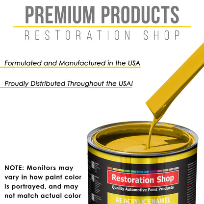 Boss Yellow Acrylic Enamel Auto Paint - Gallon Paint Color Only - Professional Single Stage High Gloss Automotive Car Truck Equipment Coating, 2.8 VOC