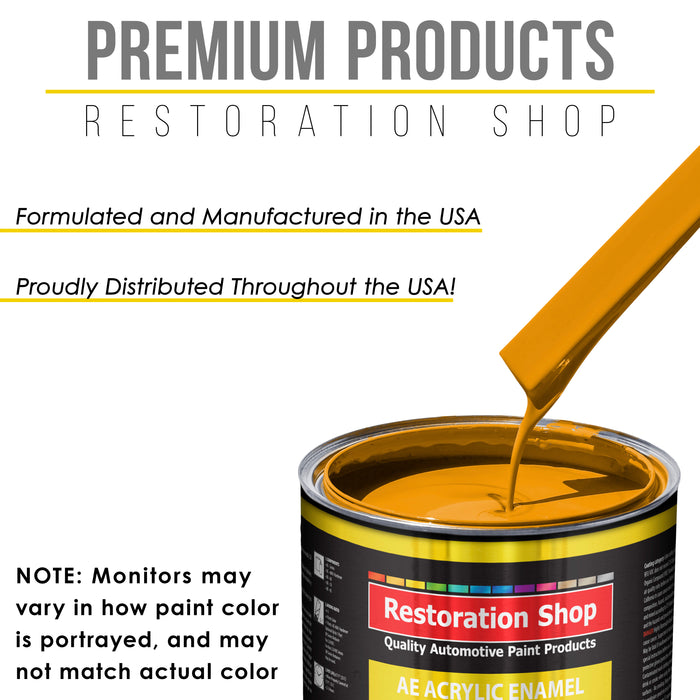 School Bus Yellow Acrylic Enamel Auto Paint - Complete Quart Paint Kit - Professional Single Stage Automotive Car Truck Coating, 8:1 Mix Ratio 2.8 VOC