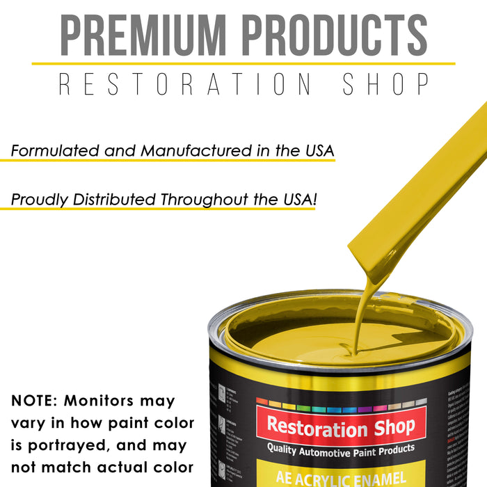 Electric Yellow Acrylic Enamel Auto Paint - Complete Gallon Paint Kit - Professional Single Stage Automotive Car Truck Coating, 8:1 Mix Ratio 2.8 VOC