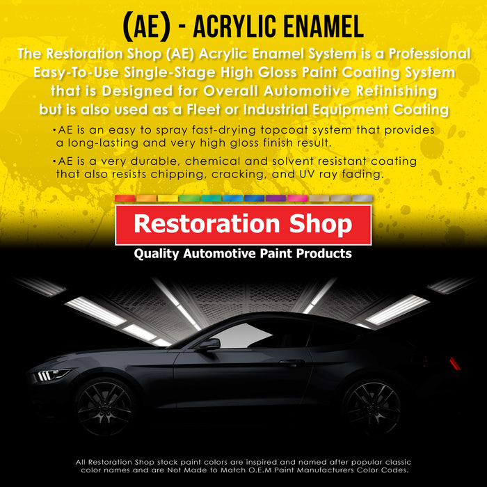 Electric Yellow Acrylic Enamel Auto Paint - Complete Quart Paint Kit - Professional Single Stage Automotive Car Truck Coating, 8:1 Mix Ratio 2.8 VOC