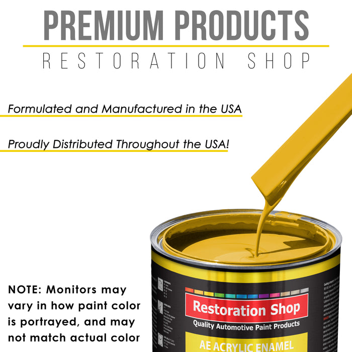 Canary Yellow Acrylic Enamel Auto Paint - Complete Quart Paint Kit - Professional Single Stage Automotive Car Truck Coating, 8:1 Mix Ratio 2.8 VOC