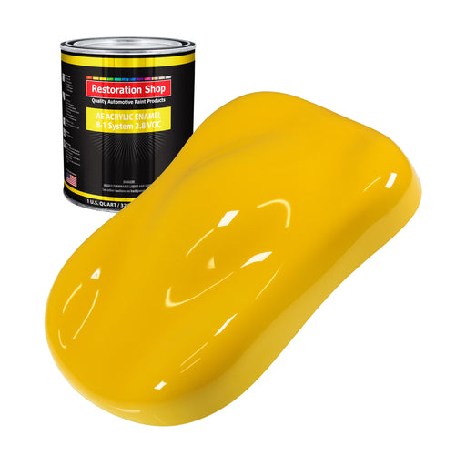 Viper Yellow Acrylic Enamel Auto Paint - Quart Paint Color Only - Professional Single Stage High Gloss Automotive Car Truck Equipment Coating, 2.8 VOC
