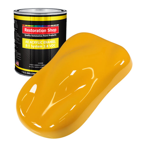 Citrus Yellow Acrylic Enamel Auto Paint - Gallon Paint Color Only - Professional Single Stage Gloss Automotive Car Truck Equipment Coating, 2.8 VOC
