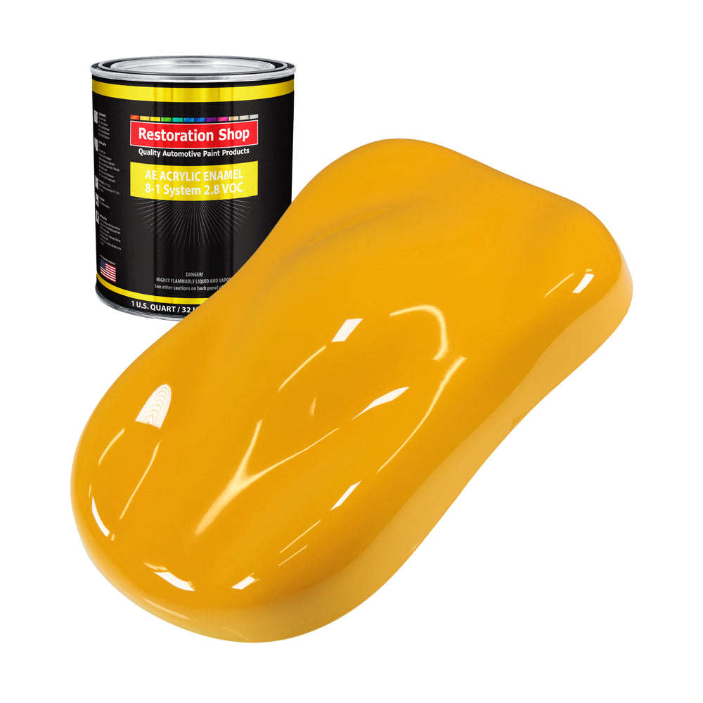 Citrus Yellow Acrylic Enamel Auto Paint - Quart Paint Color Only - Professional Single Stage High Gloss Automotive Car Truck Equipment Coating 2.8 VOC