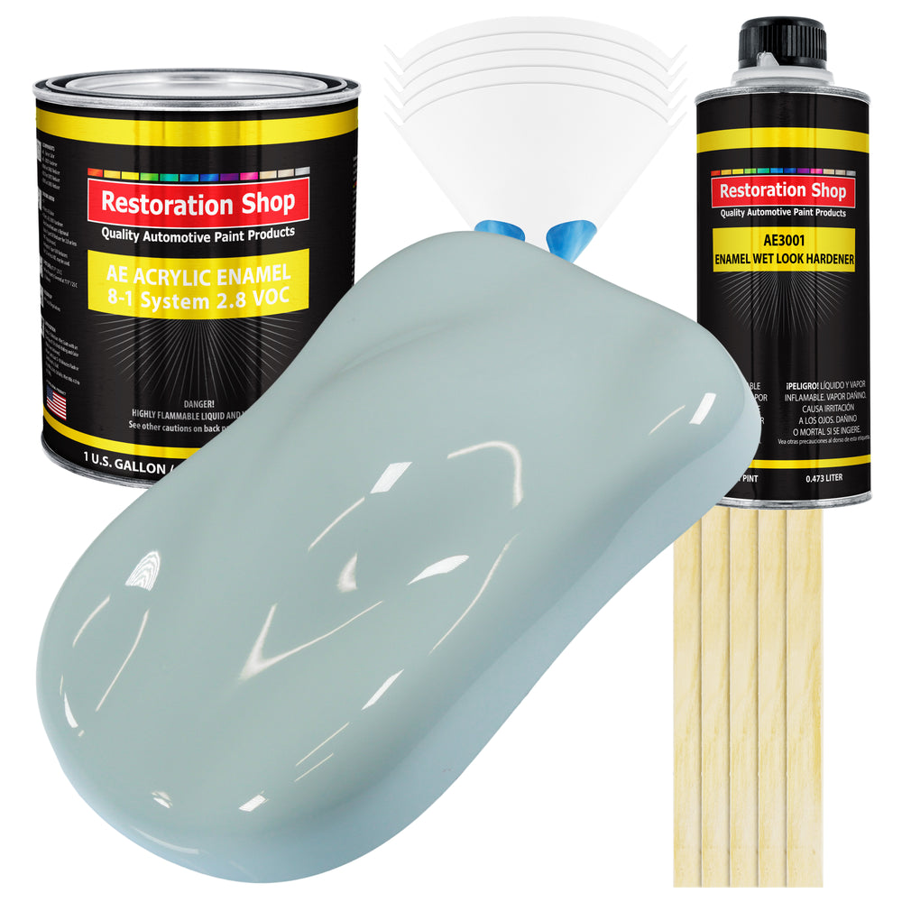 Diamond Blue Acrylic Enamel Auto Paint - Complete Gallon Paint Kit - Professional Single Stage Automotive Car Truck Coating, 8:1 Mix Ratio 2.8 VOC