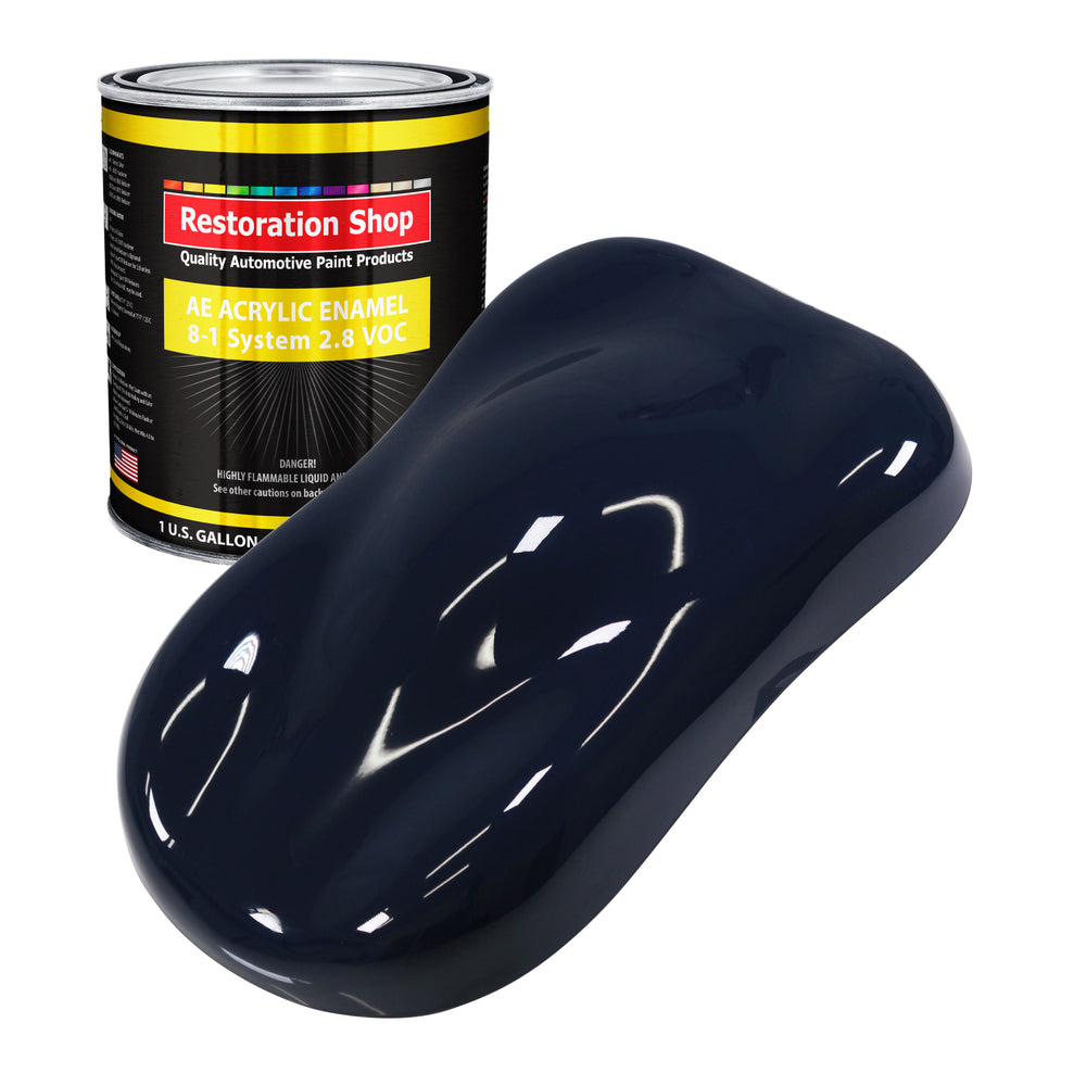 Midnight Blue Acrylic Enamel Auto Paint - Gallon Paint Color Only - Professional Single Stage Gloss Automotive Car Truck Equipment Coating, 2.8 VOC