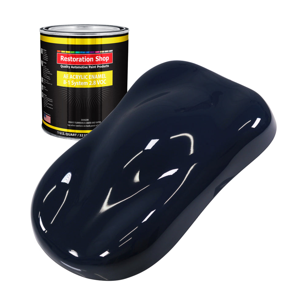 Midnight Blue Acrylic Enamel Auto Paint - Quart Paint Color Only - Professional Single Stage High Gloss Automotive Car Truck Equipment Coating 2.8 VOC