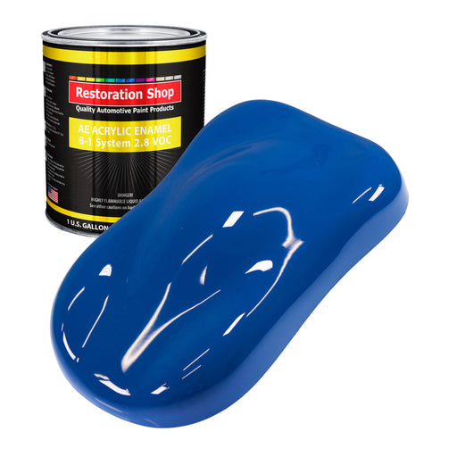 Reflex Blue Acrylic Enamel Auto Paint - Gallon Paint Color Only - Professional Single Stage High Gloss Automotive Car Truck Equipment Coating, 2.8 VOC
