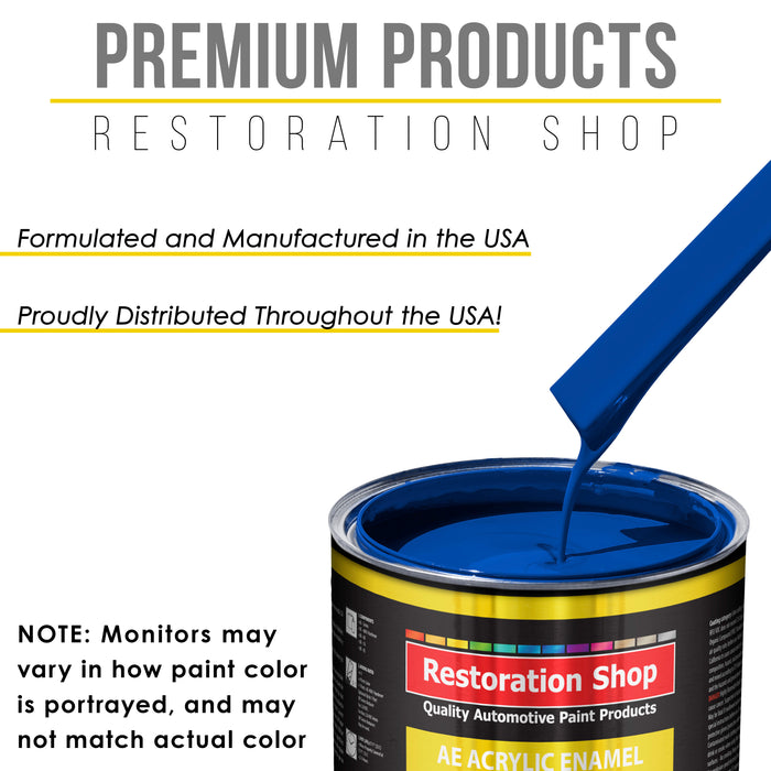 Reflex Blue Acrylic Enamel Auto Paint - Complete Gallon Paint Kit - Professional Single Stage Automotive Car Truck Coating, 8:1 Mix Ratio 2.8 VOC