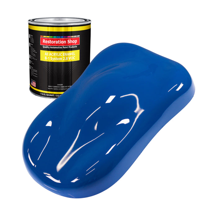 Reflex Blue Acrylic Enamel Auto Paint - Quart Paint Color Only - Professional Single Stage High Gloss Automotive Car Truck Equipment Coating, 2.8 VOC