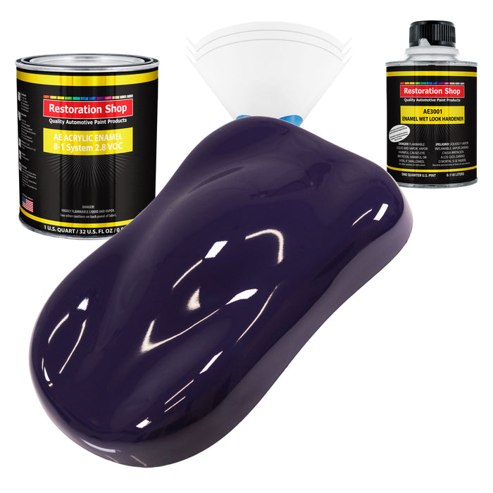 Majestic Purple Acrylic Enamel Auto Paint - Complete Quart Paint Kit - Professional Single Stage Automotive Car Truck Coating, 8:1 Mix Ratio 2.8 VOC