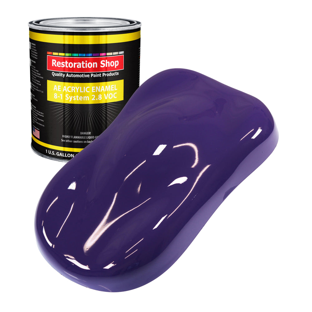 Restoration Shop - Firemist Purple Acrylic Enamel Auto Paint -  Complete Gallon Paint Kit - Professional Single Stage High Gloss  Automotive, Car, Truck, Equipment Coating, 8:1 Mix Ratio, 2.8 VOC :  Automotive
