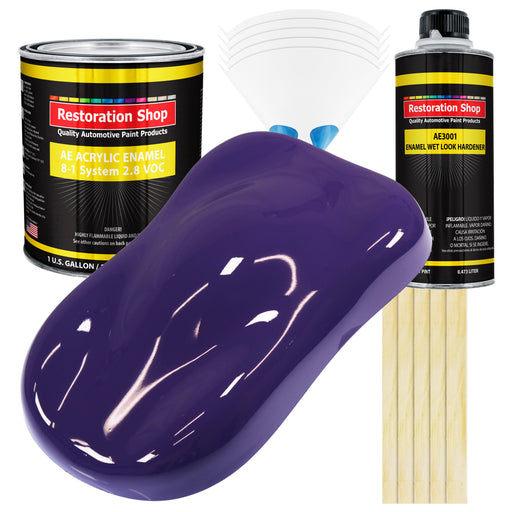 Mystical Purple Acrylic Enamel Auto Paint - Complete Gallon Paint Kit - Professional Single Stage Automotive Car Truck Coating, 8:1 Mix Ratio 2.8 VOC