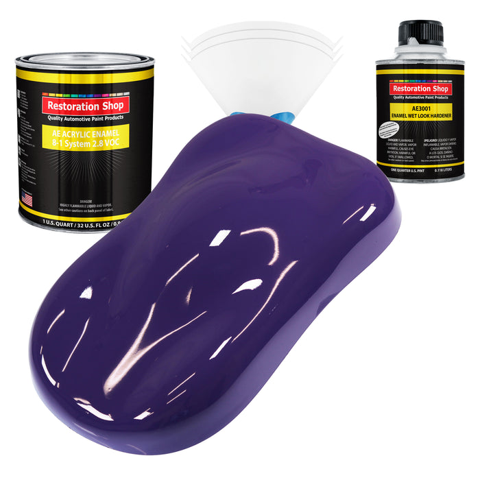 Mystical Purple Acrylic Enamel Auto Paint - Complete Quart Paint Kit - Professional Single Stage Automotive Car Truck Coating, 8:1 Mix Ratio 2.8 VOC