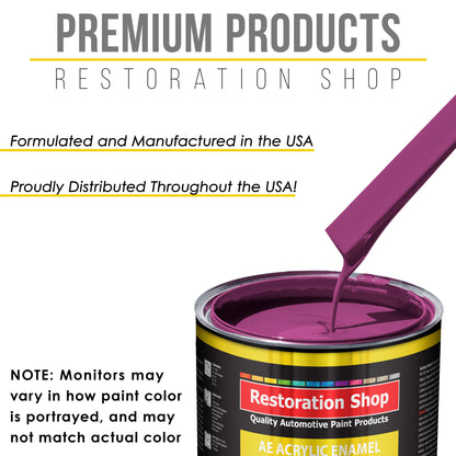 Magenta Acrylic Enamel Auto Paint - Complete Quart Paint Kit - Professional Single Stage Automotive Car Truck Equipment Coating, 8:1 Mix Ratio 2.8 VOC