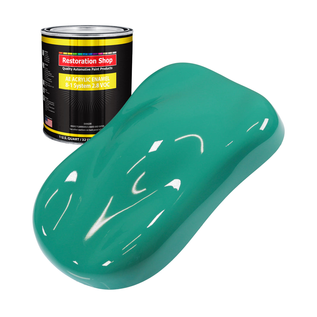 Tropical Turquoise Acrylic Enamel Auto Paint (Quart Paint Color Only) Professional Single Stage Gloss Automotive Car Truck Equipment Coating, 2.8 VOC