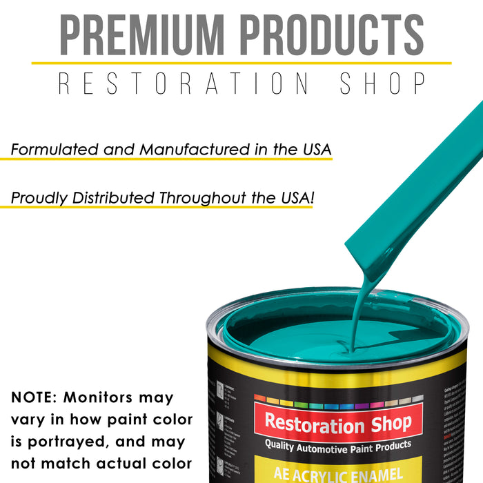 Deep Aqua Acrylic Enamel Auto Paint - Complete Quart Paint Kit - Professional Single Stage Automotive Car Equipment Coating, 8:1 Mix Ratio 2.8 VOC