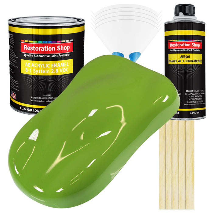 Sublime Green Acrylic Enamel Auto Paint - Complete Gallon Paint Kit - Professional Single Stage Automotive Car Truck Coating, 8:1 Mix Ratio 2.8 VOC