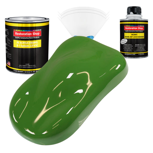 Deere Green Acrylic Enamel Auto Paint - Complete Quart Paint Kit - Professional Single Stage Automotive Car Truck Coating, 8:1 Mix Ratio 2.8 VOC