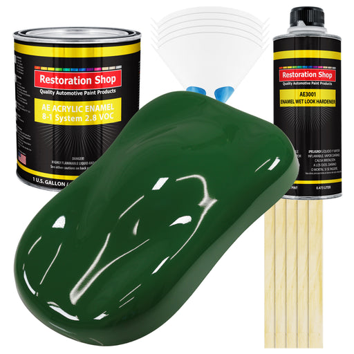 Speed Green Acrylic Enamel Auto Paint - Complete Gallon Paint Kit - Professional Single Stage Automotive Car Truck Coating, 8:1 Mix Ratio 2.8 VOC