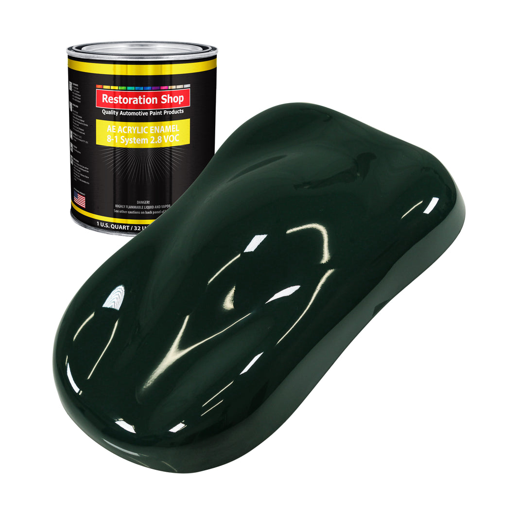 British Racing Green Acrylic Enamel Auto Paint - Quart Paint Color Only - Professional Single Stage Automotive Car Truck Equipment Coating, 2.8 VOC