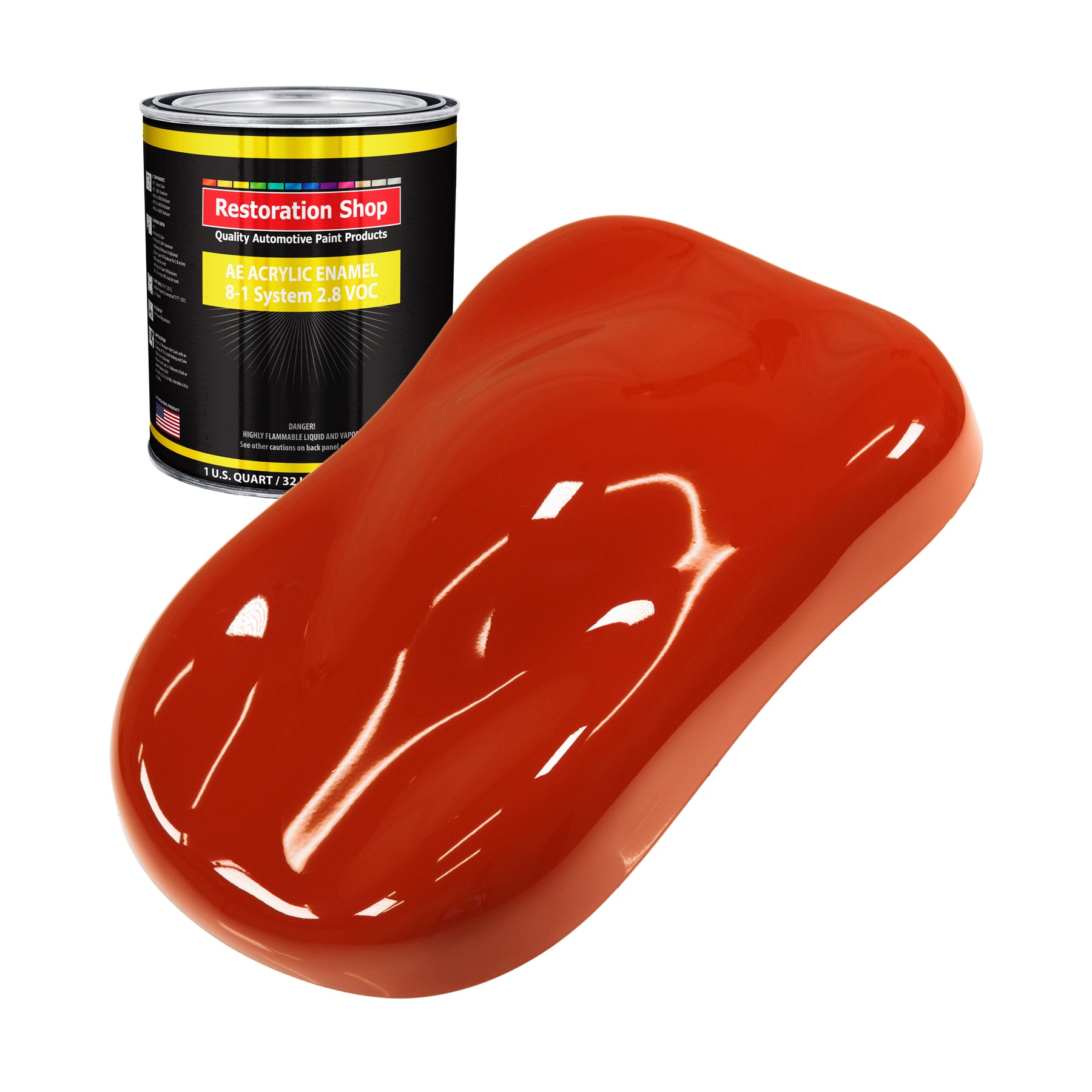  Restoration Shop - Speed Orange Acrylic Enamel Auto Paint -  Complete Gallon Paint Kit - Professional Single Stage High Gloss  Automotive, Car, Truck, Equipment Coating, 8:1 Mix Ratio, 2.8 VOC :  Automotive