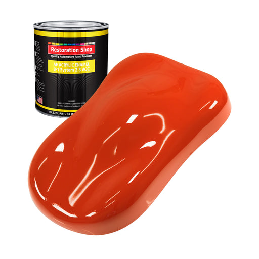 Tractor Red Acrylic Enamel Auto Paint - Quart Paint Color Only - Professional Single Stage High Gloss Automotive Car Truck Equipment Coating, 2.8 VOC