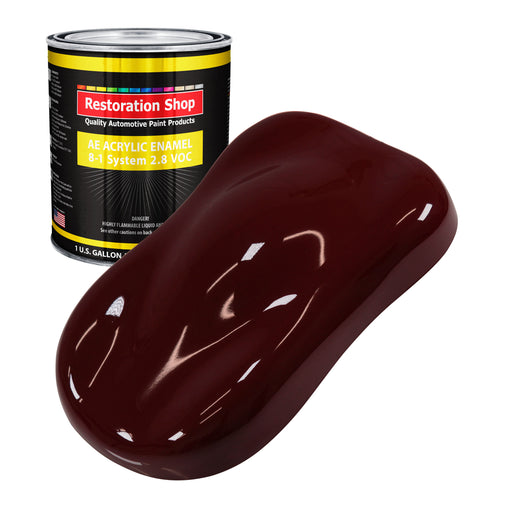 Burgundy Acrylic Enamel Auto Paint - Gallon Paint Color Only - Professional Single Stage High Gloss Automotive, Car, Truck, Equipment Coating, 2.8 VOC