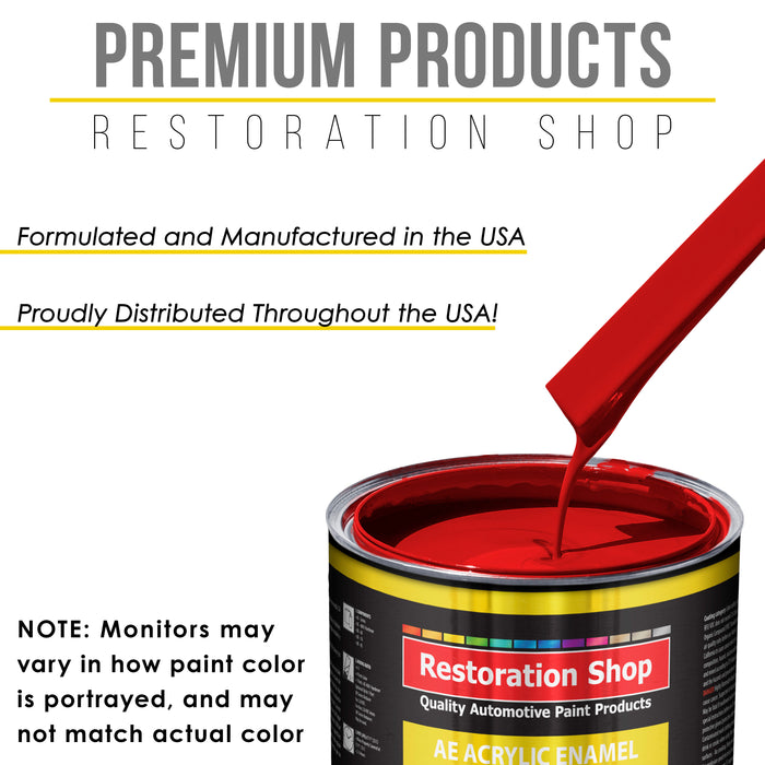 Rally Red Acrylic Enamel Auto Paint - Complete Gallon Paint Kit - Professional Single Stage Automotive Car Equipment Coating, 8:1 Mix Ratio 2.8 VOC