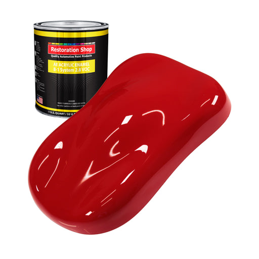 Reptile Red Acrylic Enamel Auto Paint - Quart Paint Color Only - Professional Single Stage High Gloss Automotive Car Truck Equipment Coating, 2.8 VOC
