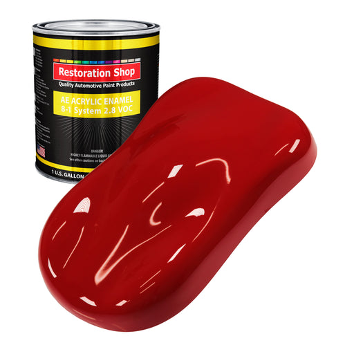 Victory Red Acrylic Enamel Auto Paint - Gallon Paint Color Only - Professional Single Stage High Gloss Automotive Car Truck Equipment Coating, 2.8 VOC