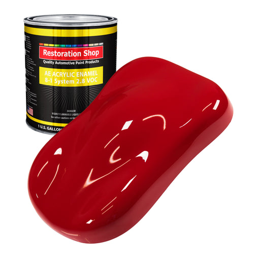 Viper Red Acrylic Enamel Auto Paint - Gallon Paint Color Only - Professional Single Stage High Gloss Automotive Car Truck Equipment Coating, 2.8 VOC