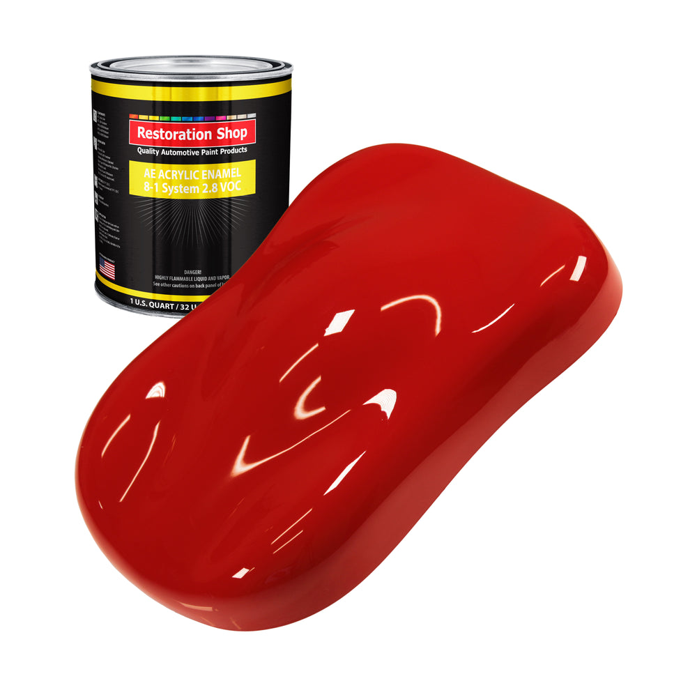 Pro Street Red Acrylic Enamel Auto Paint - Quart Paint Color Only - Professional Single Stage Gloss Automotive Car Truck Equipment Coating, 2.8 VOC