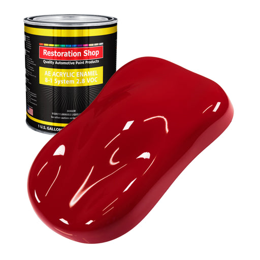 Quarter Mile Red Acrylic Enamel Auto Paint - Gallon Paint Color Only - Professional Single Stage Gloss Automotive Car Truck Equipment Coating, 2.8 VOC